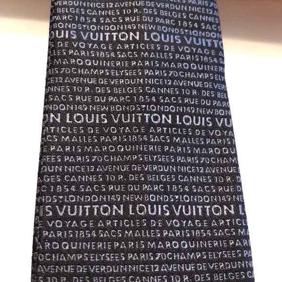 Louis Vuitton men’s slate gray/Black tie - Picture 2 of 8